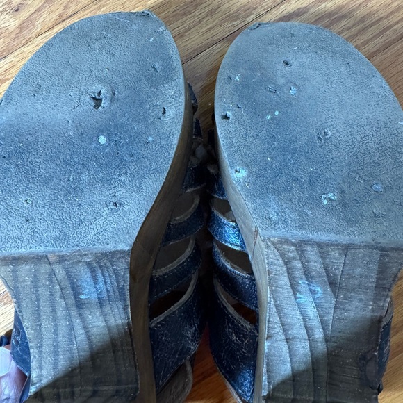 BED|STU Fontella Distressed Black and Brown Platform Sandals 7.5 - Picture 9 of 10